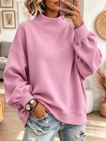 Retro Chic Turtleneck Art Casual Stylish Long Sleeve Sweatshirt