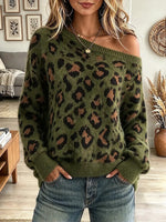Vintage Elegant Irregular Leopard-print Sweater