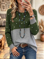 Women's Long Sleeve Crew Neck Loose Fit Pullover Top