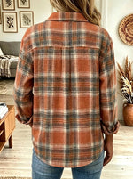 Women's Plaid Flannel Button-Down Shirt