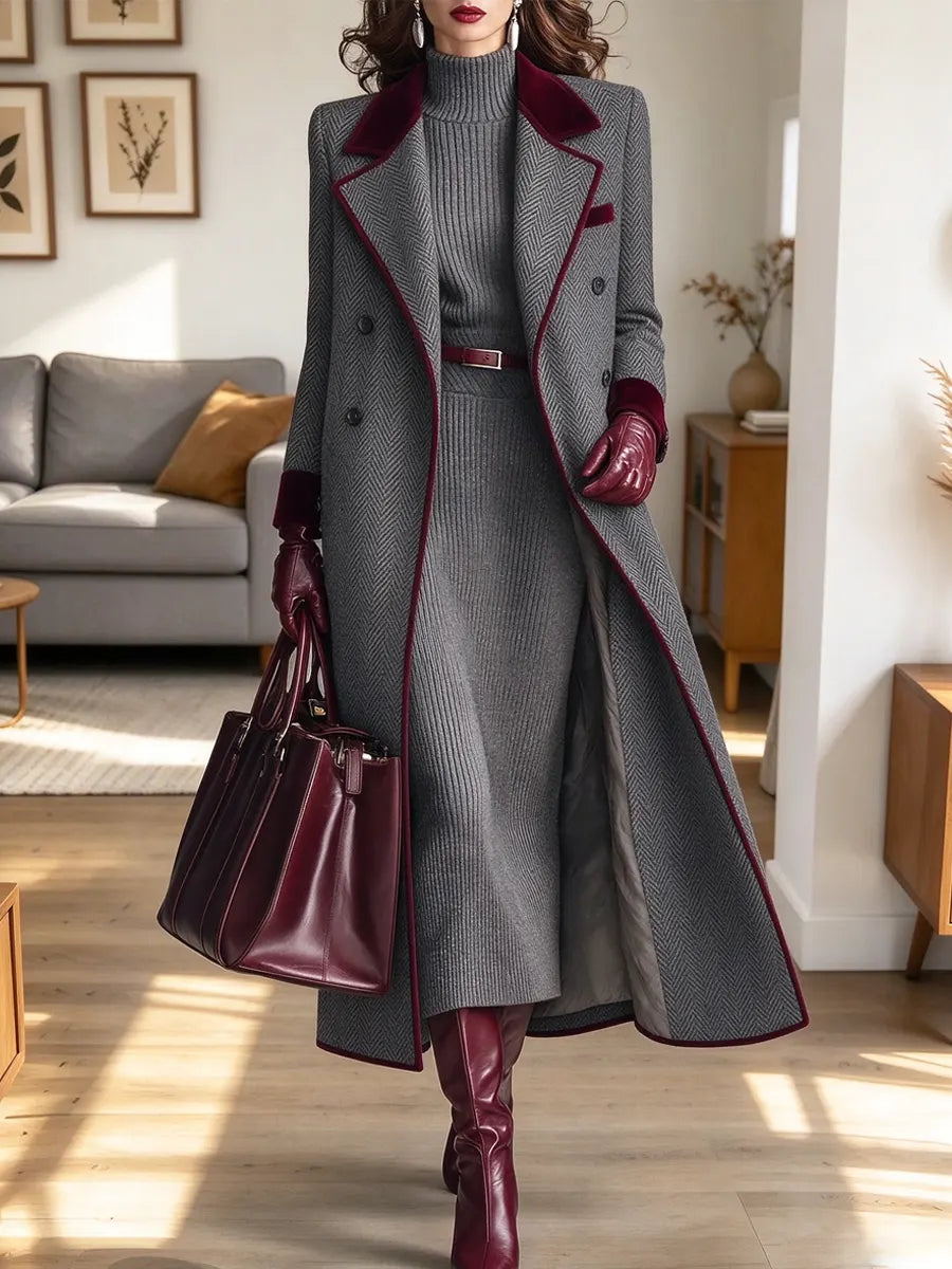 Retro Chic Art Casual Stylish Long Sleeve Turtleneck Knit Elegant Dress