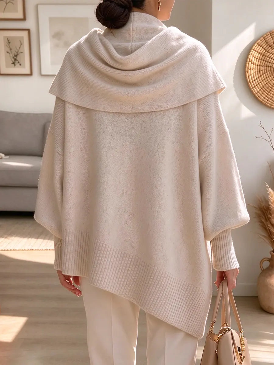 Retro Chic Cowl Neck Art Casual Stylish Long Sleeve Knit Sweater