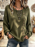 Vintage Elegant Knitted Button Shirt