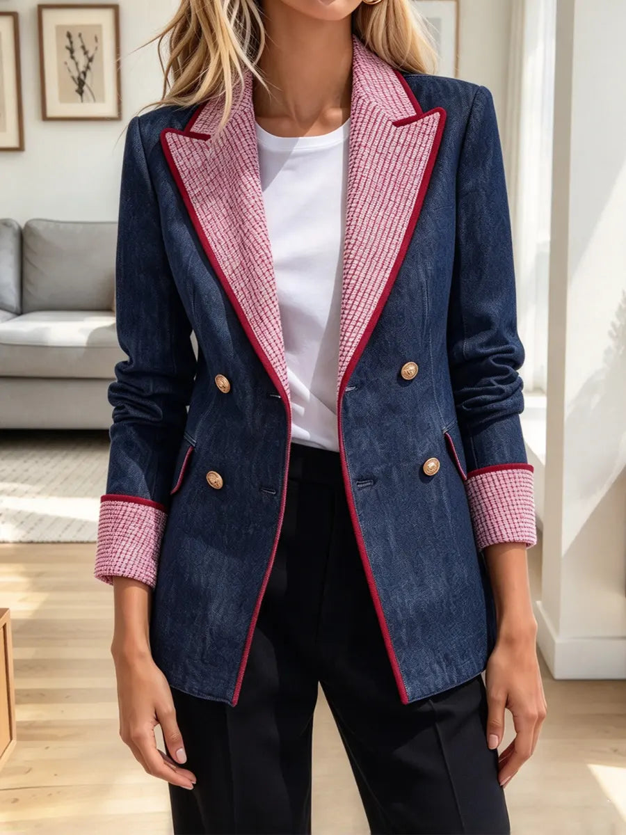 Vintage Plaid Patchwork Art Casual Stylish Long Sleeve Coat