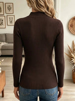 Women's Chinese Frog Button Cutout Ribbed Top