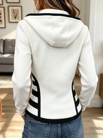 Vintage Chic Zip Hooded Art Casual Stylish Long Sleeve Coat