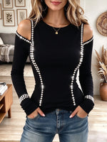 Women's Cold Shoulder Long Sleeve Top