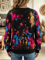 Merry & Bright Neon Christmas Tree Graphic Sweatshirt