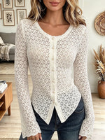 Vintage Elegant Cut-out Lace Shirt