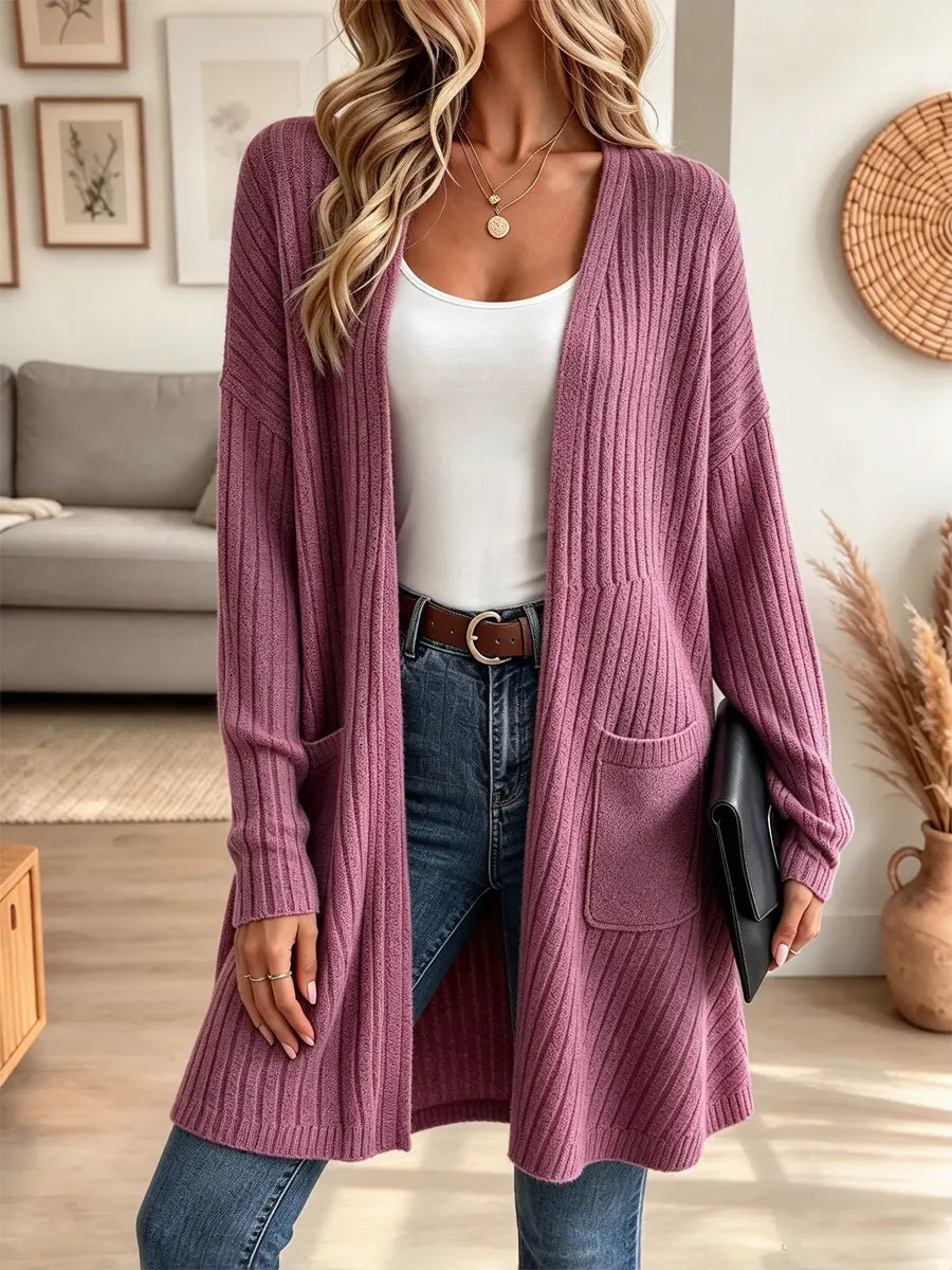 Cozy Solid Color Art Casual Stylish Long Sleeve Knit Cardigan Coat