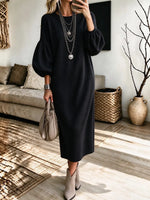 Women's Oatmeal Loose Knit Dress