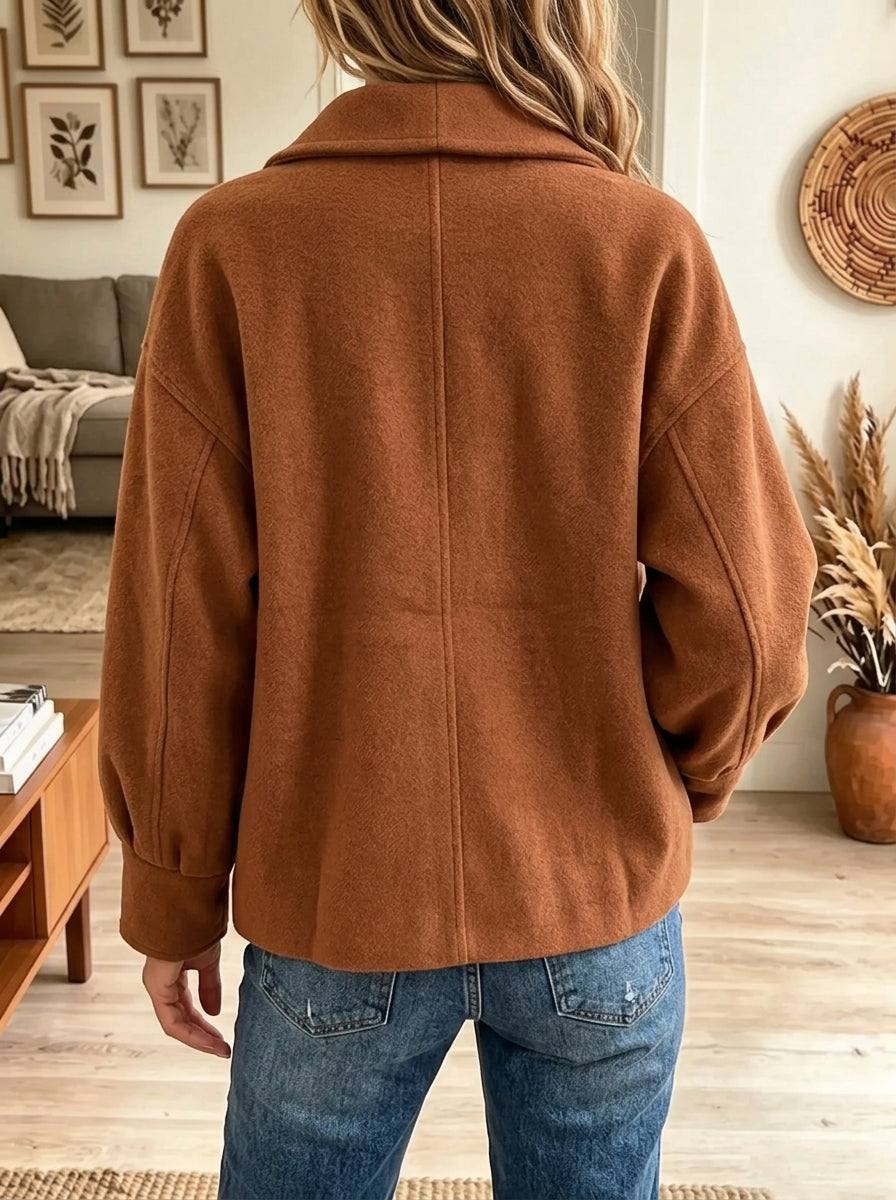 Women's Asymmetric Wrap Button Woolen Coat